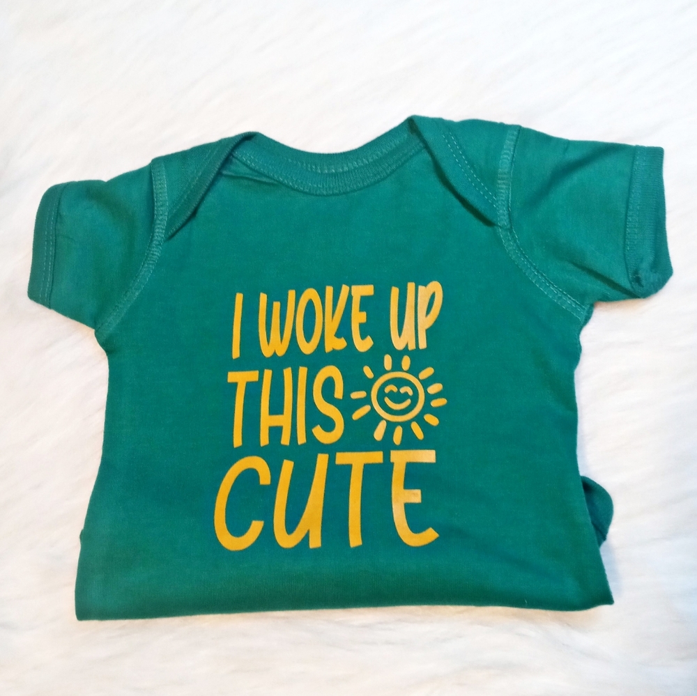 Baby clothes Rabbit Skin Bodysuit custom design 6 months Green yellow design
